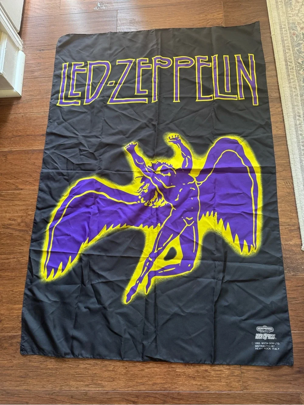 Led Zeppelin Black Purple Yellow Wall Banner EUC